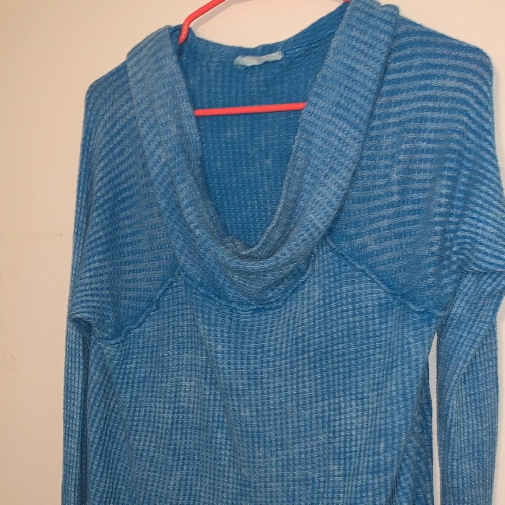 knit blue sweater